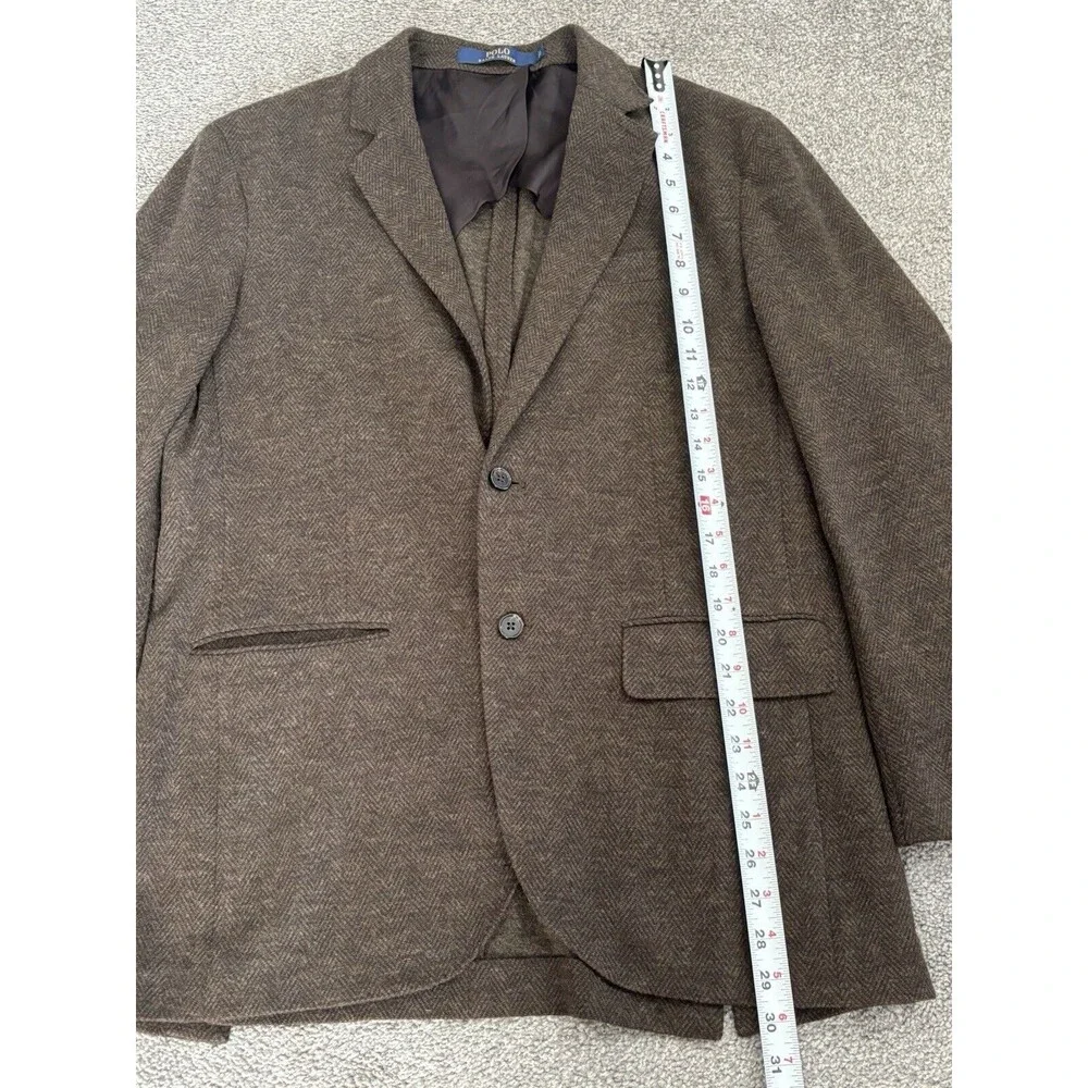 Polo Ralph Lauren Tweed Blazer‎ Sports Coat Wool L Brown